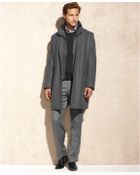 Michael Kors Michael Wool-Blend With Faux Fur Trim Overcoat - Lyst