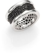 Stephen Webster Sterling Silver and Black Sapphire Ring - Lyst