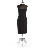Vera Wang Illusion Lace Sheath Dress - Lyst