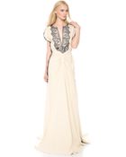Lela Rose Flutter Sleeve Gown - Lyst