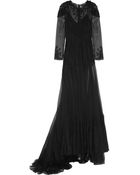 Dolce & Gabbana Lace-Appliquéd Georgette Gown - Lyst