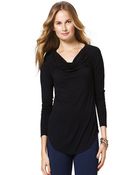 C&c California Long Sleeve Drape Neck Top - Lyst
