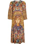 Dolce & Gabbana Mosaic Printed Crepe Column Dress - Lyst