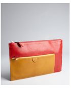 Marc Jacobs Red and Ocher Leather Zip Portfolio - Lyst