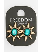 Topshop Spiked Stone Stud Earrings - Lyst