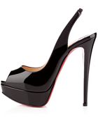 Christian Louboutin Lady Peep Sling - Lyst
