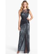 Tadashi Shoji Embellished Tulle Lace Gown - Lyst