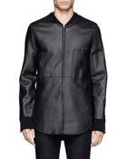 3.1 Phillip Lim Rounded Hem Leather Jacket - Lyst