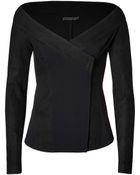 Donna Karan New York Leather Trimmed Jacket In Black - Lyst