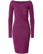 Donna Karan New York Draped Side Dress In Amethyst - Lyst