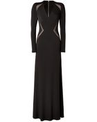 Elie Saab Sheer Panel Gown In Black - Lyst