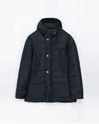 Zara Hooded Nylon Three Quarter Length Coat - Lyst