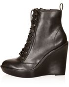 Topshop Aria Lace Up Wedges - Lyst