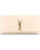 Saint Laurent Leather Logo Clutch - Lyst
