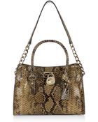 MICHAEL Michael Kors Snakeprint Hamilton Satchel - Lyst