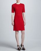 Michael Kors Boucle Crepe Shift Dress Crimson - Lyst