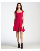 Ivy & Blu Acai Crepe Square Neck Cap Sleeve Fit And Flare Dress - Lyst