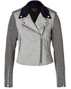 Theory Cotton Blend Jacket In Black/White - Lyst