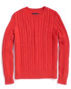 Tommy Hilfiger Long Sleeve Cable Crew Neck Sweater - Lyst