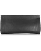 Jil Sander Petrucci Black Leather Clutch - Lyst