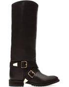Pull&Bear Leather Boots with Buckle Detail - Lyst