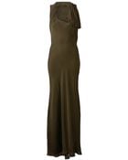 Plein Sud Asymmetrical V-Neck Bow Gown - Lyst