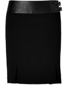 Ralph Lauren Black Label Double Face Wool Mini Skirt In Black - Lyst