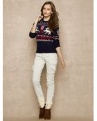 Ralph Lauren Blue Label Intarsia Knit Reindeer Sweater - Lyst