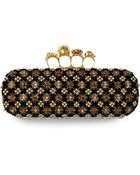 Alexander McQueen Jeweled Velvet Minaudiere Clutch - Lyst