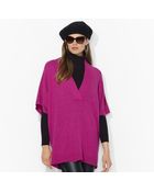 Lauren by Ralph Lauren V-neck Dropshoulder Top - Lyst