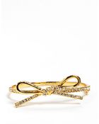 Kate Spade Skinny Pave Bow Bangle Bracelet - Lyst