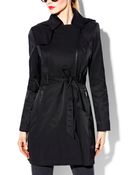 Vince Camuto Zipper belted Trench Coat - Lyst