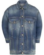 Mango Dark Wash Oversize Denim Jacket - Lyst