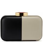 Lulu Guinness 50:50 Black And Stone Fifi Clutch - Lyst