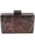 Sondra Roberts Python Print Metal Box Clutch - Lyst