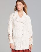 Free People Coat Faux Fur Embellished Swing - Lyst