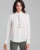 Vince Camuto Front Jewel Blouse - Lyst