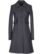 Jil Sander Navy Coat - Lyst
