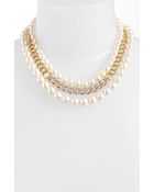 Givenchy Glass Pearl Chain Link Collar Necklace - Lyst