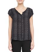 Joie Iva Printed Silk Blouse - Lyst