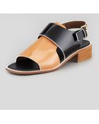 Marni Patent Lowheel Sandal Brownblack - Lyst