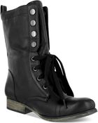Mia Ruggedd Snap Combat Booties - Lyst
