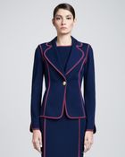 St. John Milano Fitted Blazer Marine Blue - Lyst