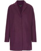 Topshop Popper Front Boyfriend Coat - Lyst