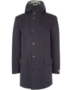 Mr Rick Tailor Navy Hooded Cotton Parka - Lyst