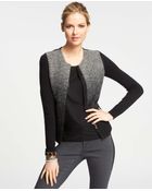 Ann Taylor Ombre Merino Wool Blend Sweater Jacket - Lyst