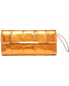 Bottega Veneta Oro Metallic Watersnake Clutch - Lyst