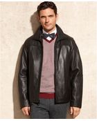 Calvin Klein Leather Jacket - Lyst