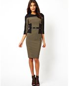 Forever Unique Panelled Midi Pencil Dress - Lyst