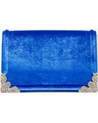 McQ by Alexander McQueen Royal Blue Velvet Box Clutch - Lyst